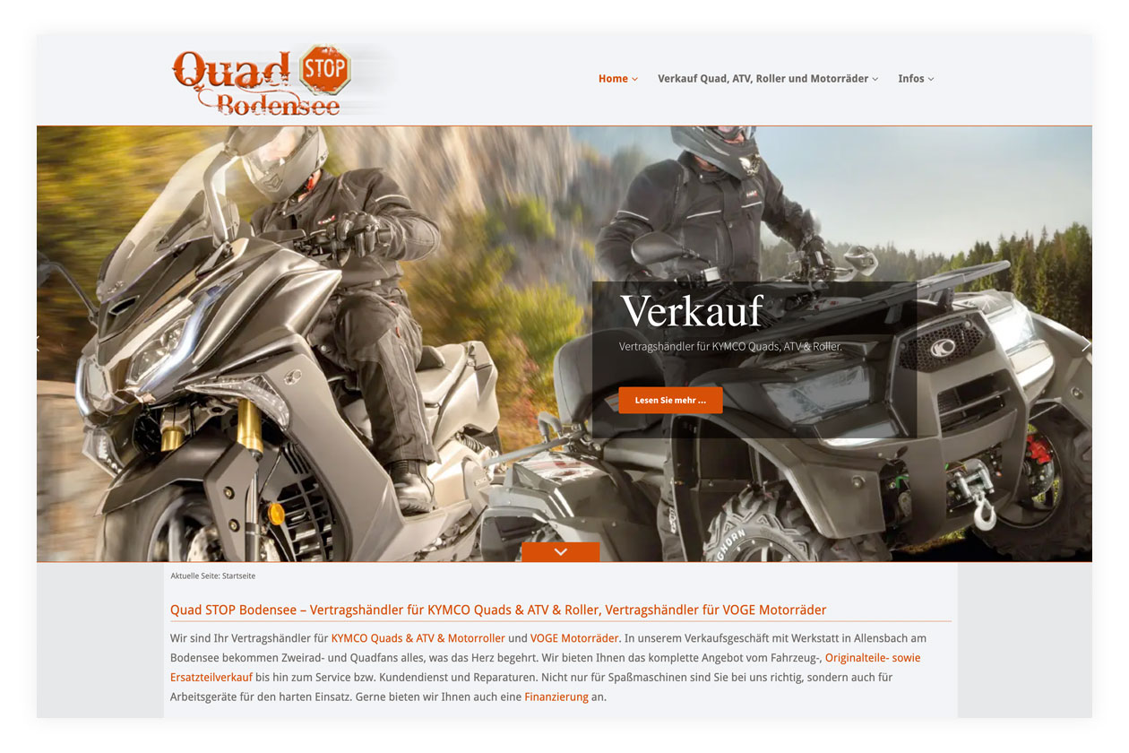 Referenz Webdesign Quad STOP Bodensee